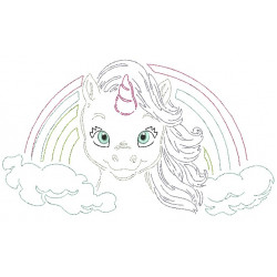 Stickdatei - Baby Unicorn LineArt 7